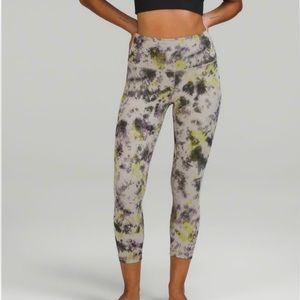 New Lululemon Align High Rise Tie Dye Mauve Grey Crop 21”